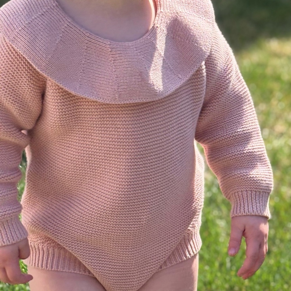 Pink Knit Baby Romper